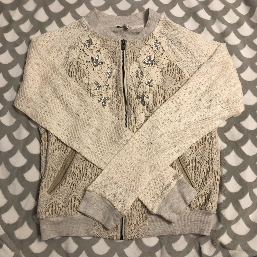 Miss Me zip up sweater